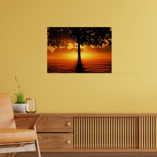Affiche Silhouette au lever du soleil