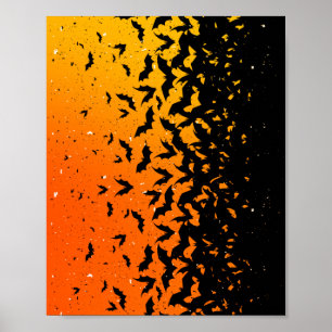 Affiche Silhouette Bats Vampire Dracula Halloween Motif