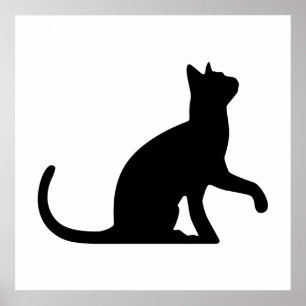 Affiche Silhouette Cat Background