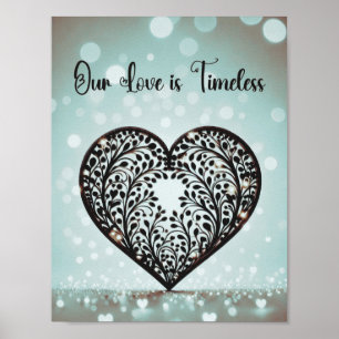 Affiche Silhouette Coeur Élégante