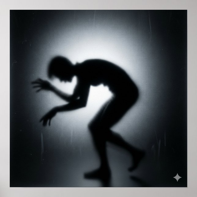 Affiche Silhouette contorsionnée au refroidissement (Devant)