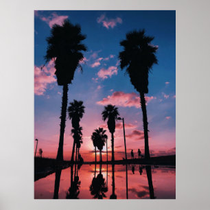 Affiche Silhouette d'arbre sous ciel nuageux