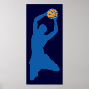 Affiche silhouette de basket-ball