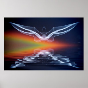 Affiche Silhouette de chauve-souris abstraite