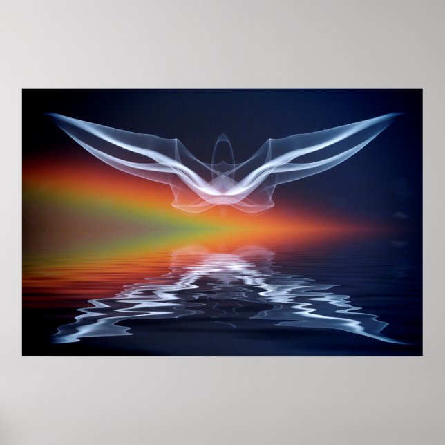 Affiche Silhouette de chauve-souris abstraite (Devant)