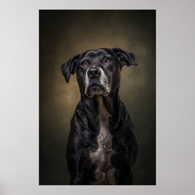 Affiche Silhouette de chien élégant (Devant)