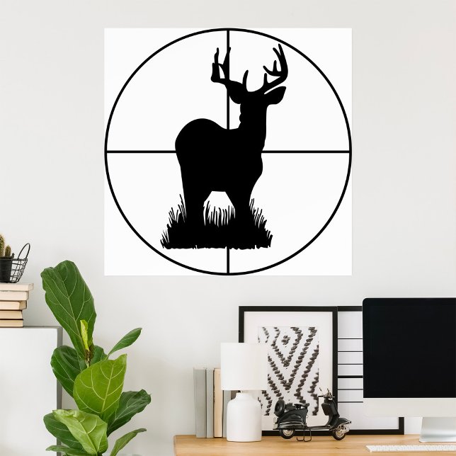Affiche Silhouette de cible de chasse au cerf (Créateur téléchargé)