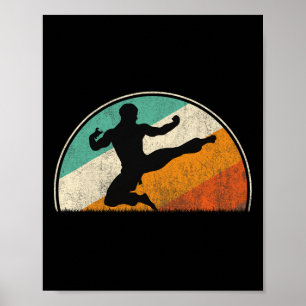 Affiche Silhouette de coup de pied sauté