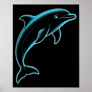 Affiche Silhouette de dauphin amoureux des animaux côtiers