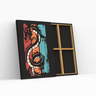 Affiche Silhouette de dragon vintage