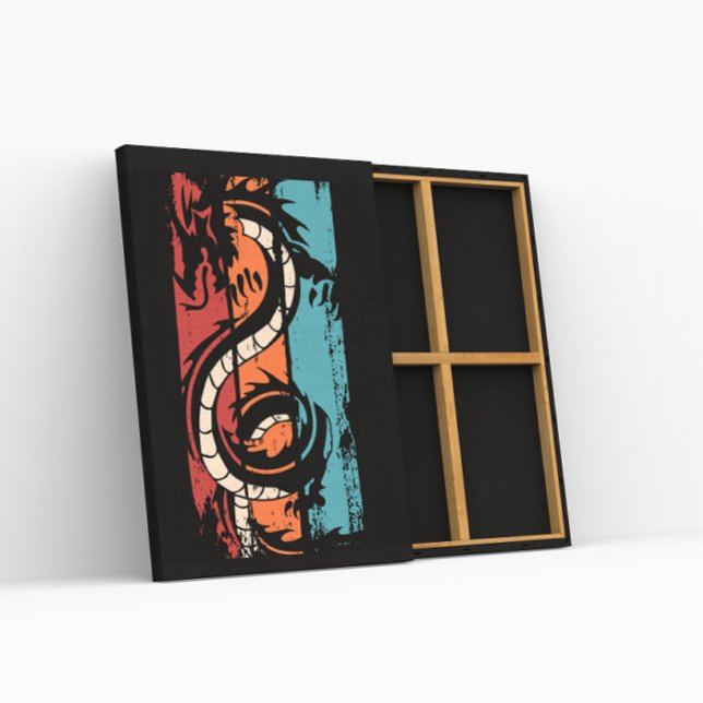 Affiche Silhouette de dragon vintage (Créateur téléchargé)