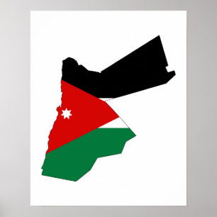 Affiche Silhouette de forme de carte de drapeau de pays de