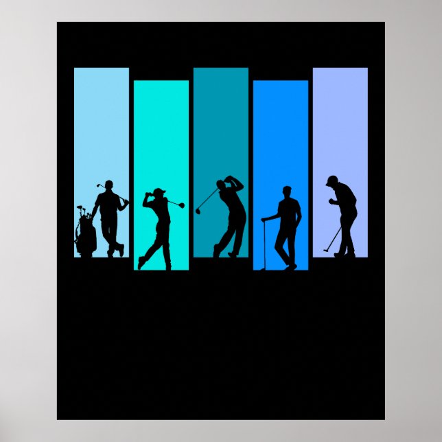 Affiche Silhouette de golfeur (Devant)
