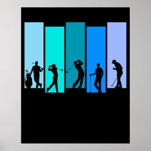 Affiche Silhouette de golfeur