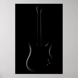 Affiche Silhouette de guitare électrique