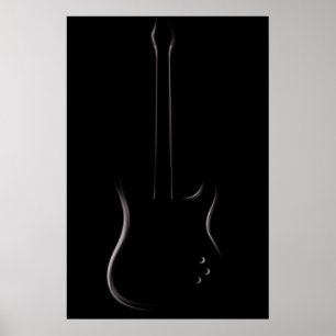 Affiche Silhouette de guitare électrique