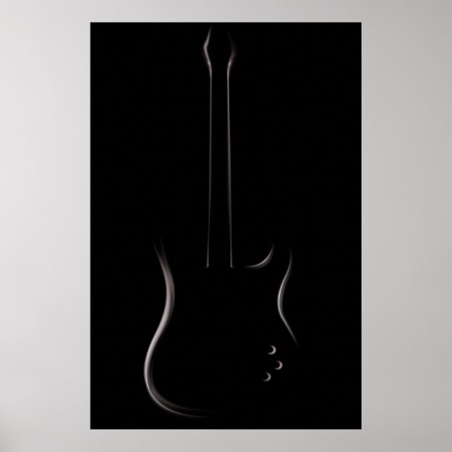 Affiche Silhouette de guitare électrique (Devant)