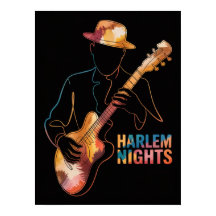 silhouette de guitare pour les nuits de Harlem