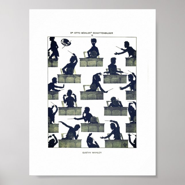 Affiche Silhouette de Gustav Mahler par Otto Böhler (Devant)