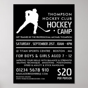Affiche Silhouette de hockey, Campagne de hockey
