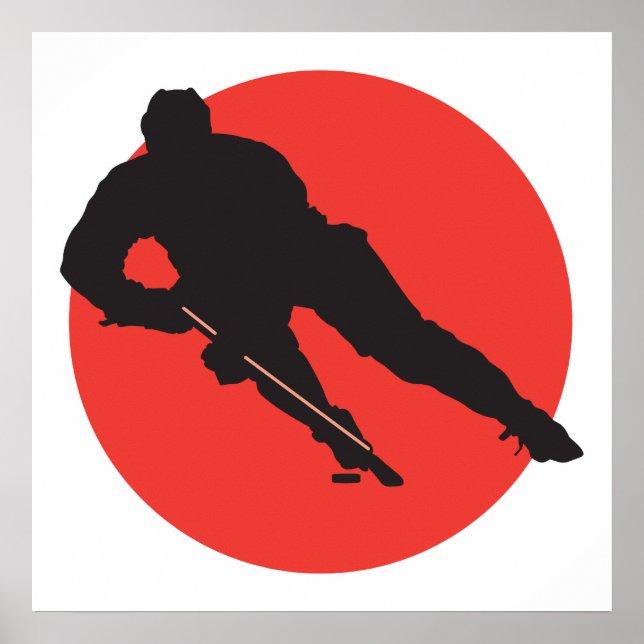 Affiche silhouette de hockey sur glace (Devant)