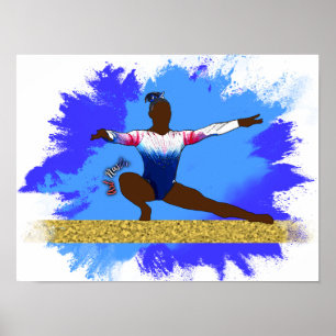 Affiche Silhouette de la gymnaste de la balance