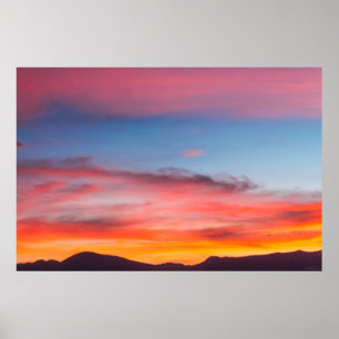 AFFICHE SILHOUETTE DE LA MONTAGNE SOUS PHOTO CLOUDY BLUE S