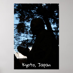 Affiche Silhouette de la statue du temple de Chion, Kyoto,