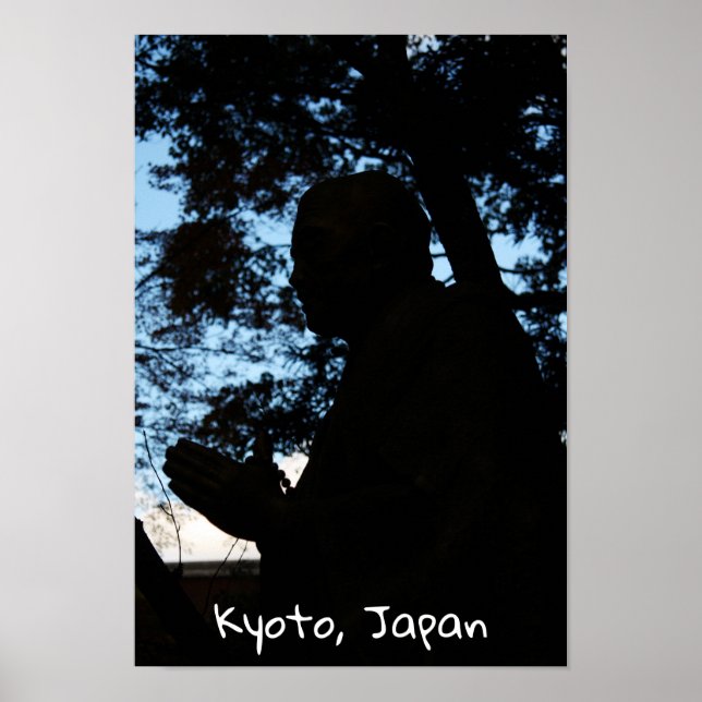 Affiche Silhouette de la statue du temple de Chion, Kyoto, (Devant)