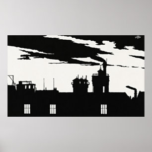 Affiche Silhouette de Mesquita Oostergasfabriek - Art Rétr