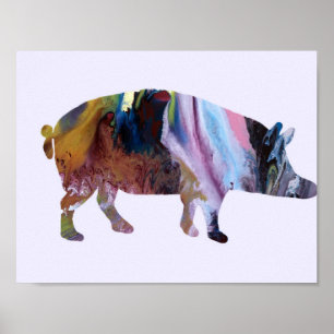 Affiche Silhouette de porc