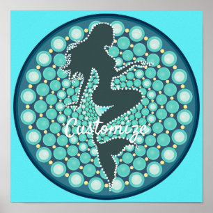 Affiche Silhouette de sirène dans les bulles Thunder_Cove