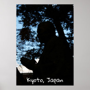 Affiche silhouette de statue du temple Chion-in, Kyoto, Ja