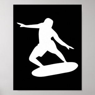 Affiche Silhouette de surfeur Art de vague de surfeur cool