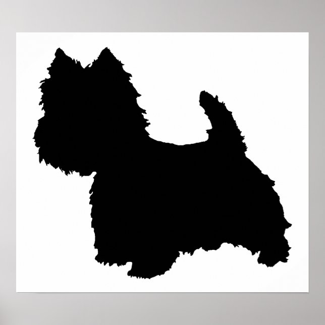 Affiche Silhouette de Terrier blanc West Highland (Devant)