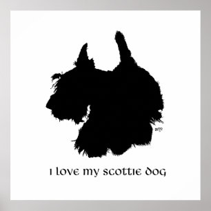 Affiche Silhouette de Terrier Écossais