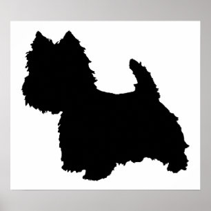 Affiche Silhouette de Terrier West Highland White