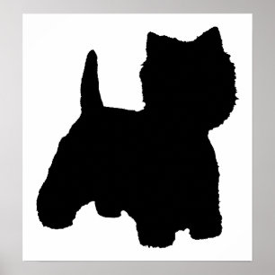 Affiche Silhouette de Terrier West Highland White