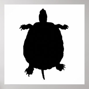 Affiche Silhouette de tortue