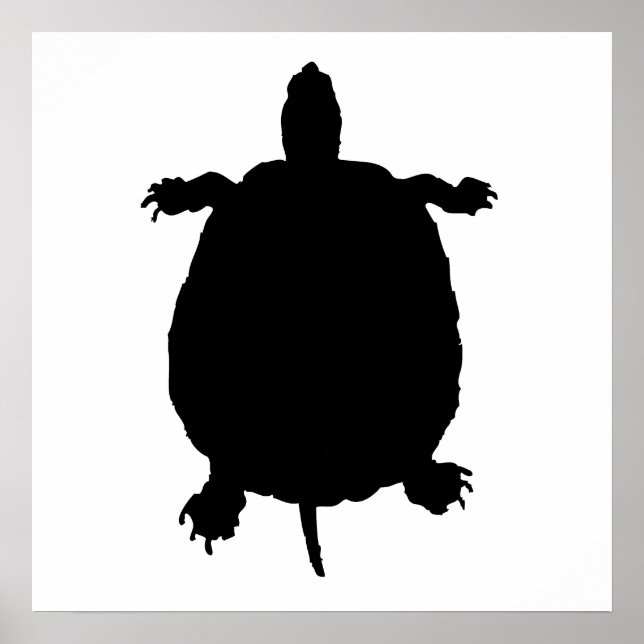 Affiche Silhouette de tortue (Devant)