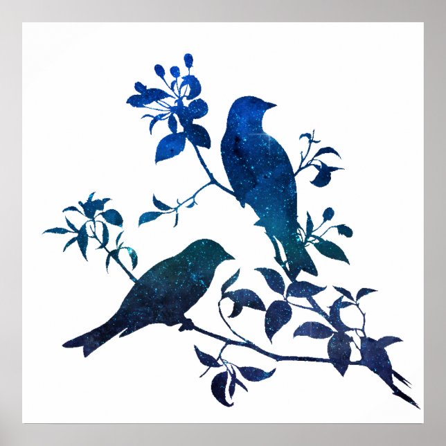 Affiche Silhouette des oiseaux (Devant)