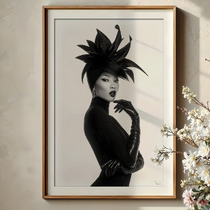 Affiche Silhouette Dramatique : Portra Avant-Garde Monochr