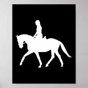Affiche Silhouette Dressage Show Rider Horseback Eq