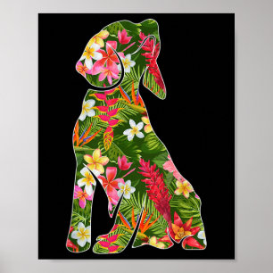 Affiche Silhouette Drôle De Chien Beagle Hawaï Somme Flora