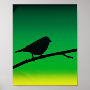 Affiche Silhouette Du Bruant Sur Le Limonène