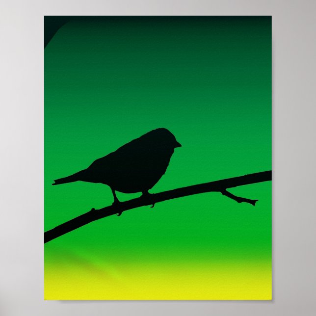 Affiche Silhouette Du Bruant Sur Le Limonène (Devant)