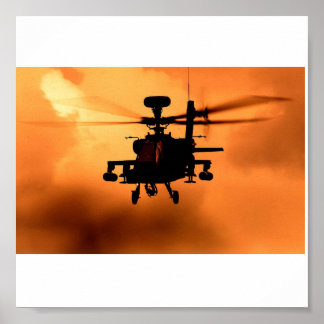 Affiche Silhouette du coucher de soleil Apache