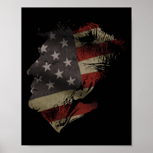 Affiche Silhouette du drapeau américain du président Donal