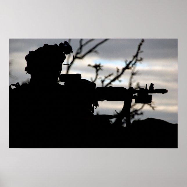Affiche Silhouette du soldat de l'armée (Devant)