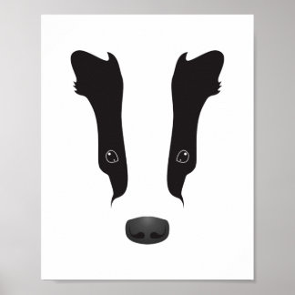 Affiche Silhouette du visage du Badger